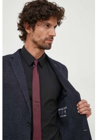 Michael Kors marynarka męska kolor granatowy. Kolor: niebieski. Materiał: materiał #2