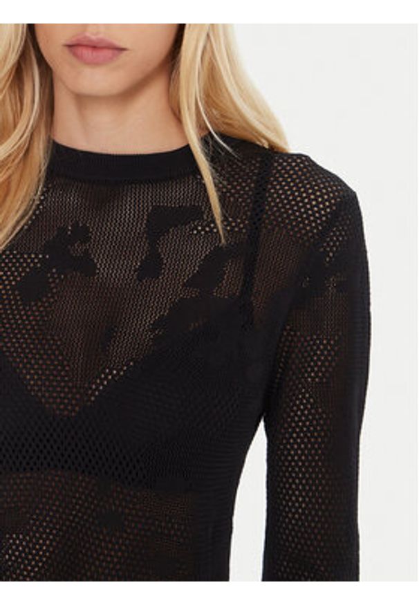 G-Star RAW - G-Star Raw Sweter Pointelle D27724-B754 Czarny Regular Fit. Kolor: czarny. Materiał: wiskoza