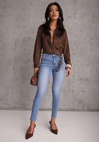 Renee - Niebieskie Jeansy Skinny z Bawełną Push-Up Erilessa. Okazja: na co dzień. Kolor: niebieski. Styl: casual, elegancki #2