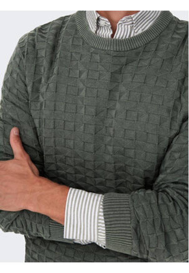 Only & Sons Sweter 22026559 Szary Regular Fit. Kolor: szary. Materiał: syntetyk