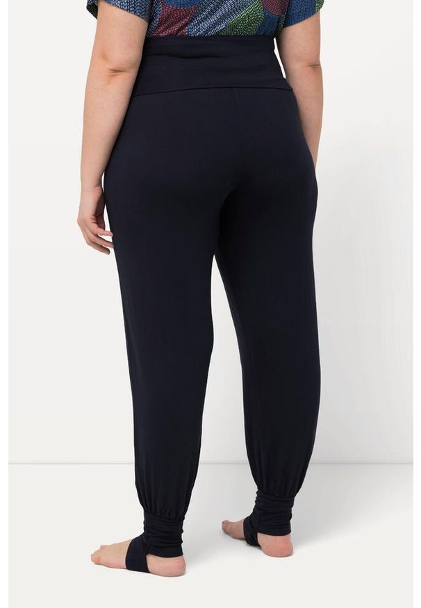 ULLA POPKEN - Damskie Spodnie do jogi. Kolekcja: plus size. Kolor: niebieski. Materiał: wiskoza, elastan, materiał. Sport: joga i pilates