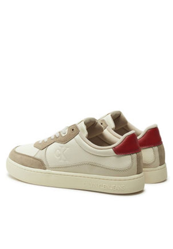 Calvin Klein Jeans Sneakersy Classic Cupsole Mg Wmm YM0YM01153 Biały. Kolor: biały. Materiał: skóra