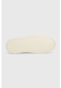 BOSS sneakersy Ashlee kolor beżowy 50498593. Zapięcie: sznurówki. Kolor: beżowy. Materiał: guma. Obcas: na platformie #5
