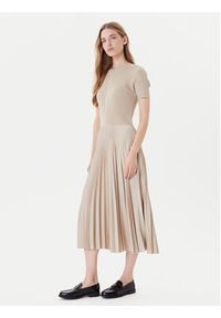 BOSS Sukienka codzienna Fadridi 50535658 Beżowy Regular Fit. Okazja: na co dzień. Kolor: beżowy. Materiał: syntetyk. Typ sukienki: proste. Styl: casual