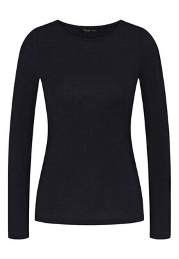 Triumph Koszulka piżamowa Beauty Layers 10225656 Czarny Slim Fit. Kolor: czarny. Materiał: wełna