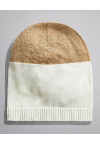 FAY - Biało-beżowa czapka. Kolor: biały. Materiał: tkanina. Wzór: aplikacja. Sezon: zima, jesień #3