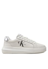 Calvin Klein Jeans Sneakersy Chunky Cupsole Laceup Lth Ml Mtl YW0YW01476 Biały. Kolor: biały. Materiał: skóra