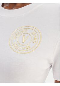 Versace Jeans Couture T-Shirt 80HAHT02 CJ03T Biały Slim Fit. Kolor: biały. Materiał: bawełna #3