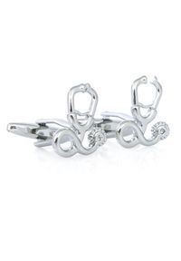 Modini - Srebrne spinki do mankietów dla lekarza - stetoskop U18. Kolor: srebrny #1