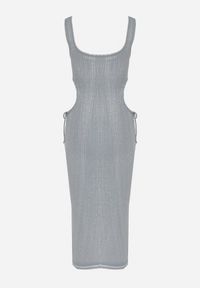 Born2be - Jasnoniebieska Bawełniana Sukienka na Ramiączkach ze Ściągaczami i Wycięciami po Bokach Nestanina. Kolor: niebieski. Materiał: bawełna. Długość rękawa: na ramiączkach. Styl: elegancki #7