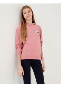 Sinsay - Bluza oversize z kapturem - begonia. Typ kołnierza: kaptur. Materiał: bawełna, dzianina