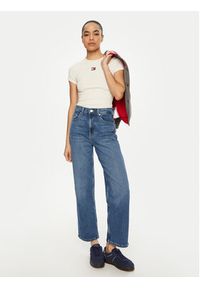 Tommy Jeans T-Shirt DW0DW20463 Beżowy Slim Fit. Kolor: beżowy. Materiał: bawełna #3
