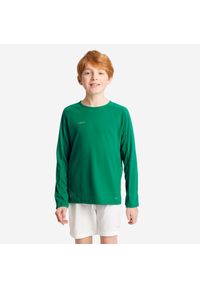 KIPSTA - Koszulka piłkarska z długim rękawem dla dzieci Kipsta Viralto Club. Kolor: zielony. Materiał: materiał. Długość rękawa: długi rękaw. Długość: długie. Sport: piłka nożna