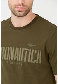 Aeronautica Militare - AERONAUTICA MILITARE Zielony bawełniany męski t-shirt, Rozmiar XL. Kolor: zielony. Materiał: bawełna #3
