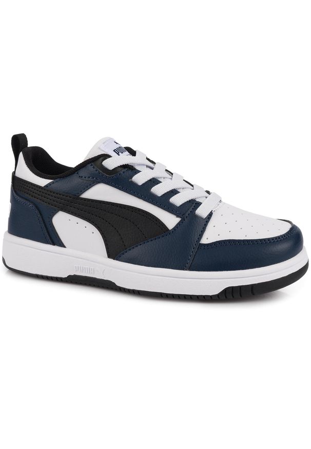 Puma - Buty sneakersy sportowe dziecięce elastyczne sznurówki granatowe PUMA. Zapięcie: sznurówki. Kolor: niebieski, wielokolorowy, biały. Sport: turystyka piesza