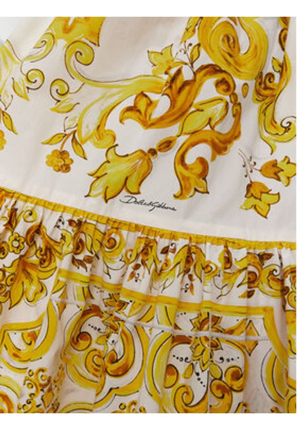 DOLCE & GABBANA - Dolce&Gabbana Spódnica maxi F4CX0T HH5A5 Żółty Regular Fit. Kolor: żółty. Materiał: bawełna