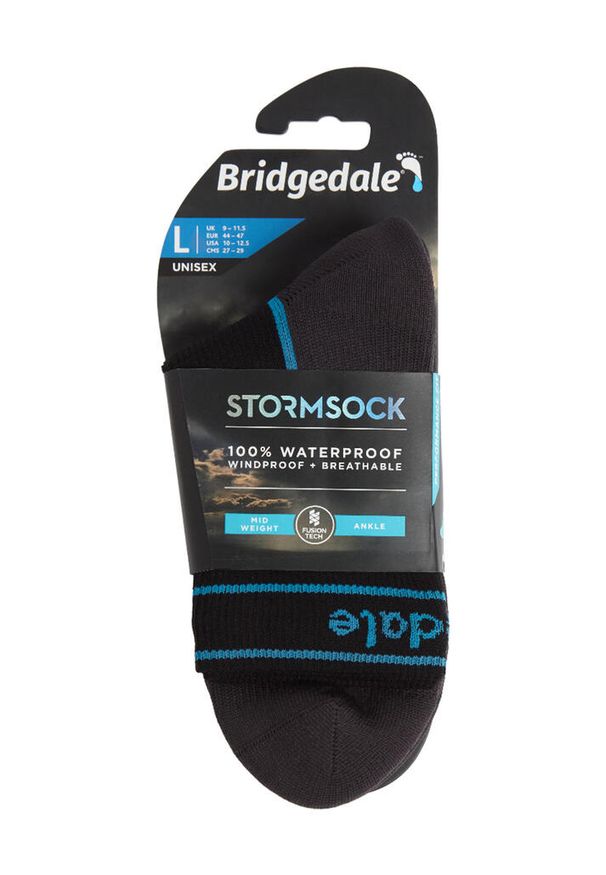 BRIDGEDALE - Wodoszczelne skarpety Bridgedale StormSock Mid Ankle - black/blue. Kolor: wielokolorowy, czarny, niebieski, szary