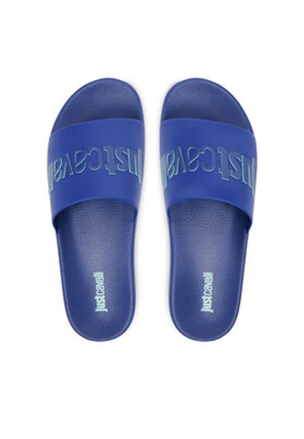 Just Cavalli Klapki 80QA3SZ1 ZSE50 Niebieski. Kolor: niebieski. Materiał: syntetyk