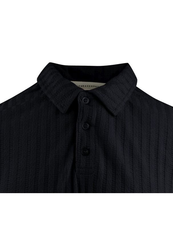 Koszulka Polo, Męska, z Dzianiny - Brave Soul - Czarna. Okazja: na co dzień. Typ kołnierza: polo. Kolor: czarny. Materiał: poliester, elastan. Styl: casual