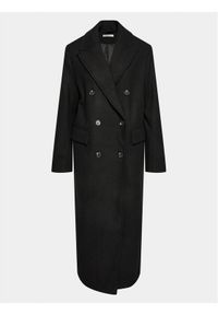Gina Tricot Płaszcz wełniany 20497 Czarny Regular Fit. Kolor: czarny. Materiał: wełna, syntetyk