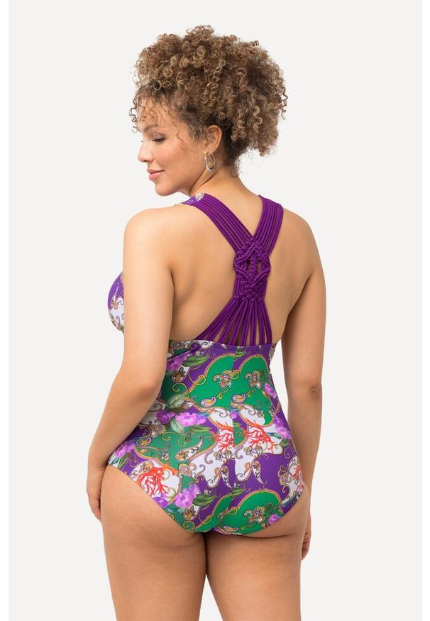 ULLA POPKEN - Damski Kostium kąpielowy miękkie miseczki. Kolekcja: plus size. Kolor: biały. Materiał: poliamid, materiał, elastan