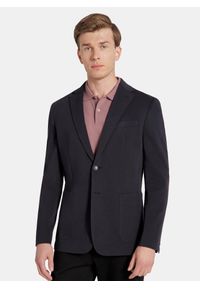 Pako Lorente - PAKO LORENTE - Granatowa dzianinowa marynarka męska. Okazja: na co dzień. Kolor: niebieski. Materiał: dzianina. Sezon: wiosna. Styl: casual #1