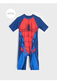 Sinsay - Jednoczęściowy strój kąpielowy UV 50 Spider-Man - granatowy. Kolor: niebieski #1