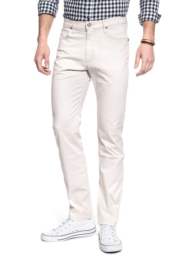 Lee - LEE RIDER MĘSKIE SPODNIE JEANSOWE WHITE SAND L701LB15. Materiał: jeans