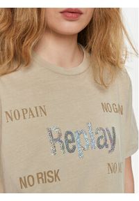Replay T-Shirt W3072A.000.22658M Beżowy Regular Fit. Kolor: beżowy. Materiał: bawełna #8