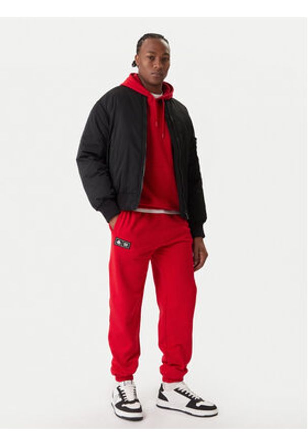 Kappa Spodnie dresowe Olmos 311M2TW Czerwony Regular Fit. Kolor: czerwony. Materiał: bawełna