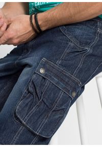 bonprix - Bermudy dżinsowe bojówki, regular fit. Kolor: niebieski. Wzór: aplikacja. Styl: elegancki #3