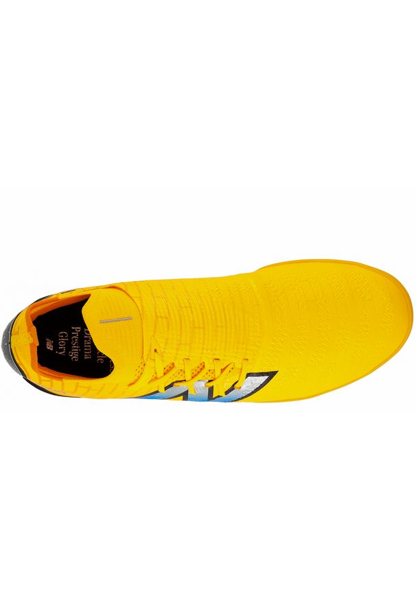 Turfy męskie New Balance FURON PRO TF V7+ SF1TZ75 – żółte. Kolor: żółty. Materiał: włókno. Szerokość cholewki: normalna. Sezon: zima
