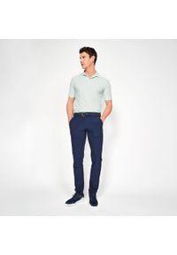 INESIS - Koszulka polo do golfa z krótkim rękawem męska Inesis WW500. Typ kołnierza: golf, polo. Kolor: wielokolorowy, niebieski, zielony. Materiał: materiał, poliester. Długość rękawa: krótki rękaw. Długość: krótkie. Wzór: ze splotem