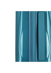 Wittchen - Średnia walizka z polikarbonu geometryczna. Kolor: niebieski. Materiał: guma. Wzór: geometria #7