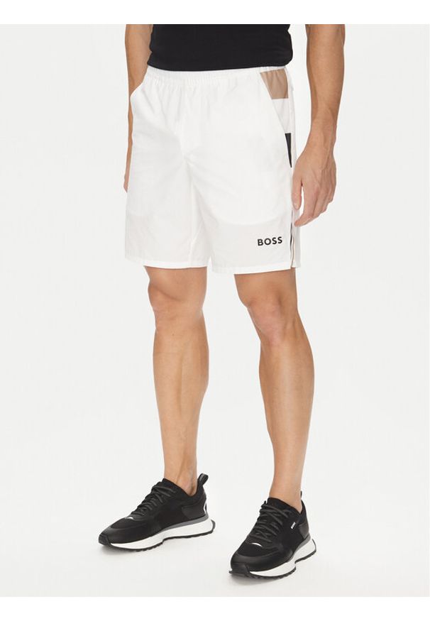 BOSS Szorty sportowe S_T-Match 50541370 Biały Regular Fit. Kolor: biały. Styl: sportowy