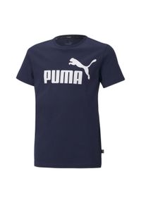 Koszulka Puma ESS Logo Tee Jr 586960 06. Kolor: fioletowy, niebieski, wielokolorowy. Materiał: bawełna