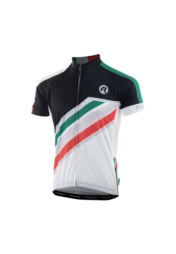 Koszulka rowerowa męska ROGELLI TEAM 2.0 z krótkim rękawem. Kolor: biały, wielokolorowy, czarny. Długość rękawa: krótki rękaw. Długość: krótkie