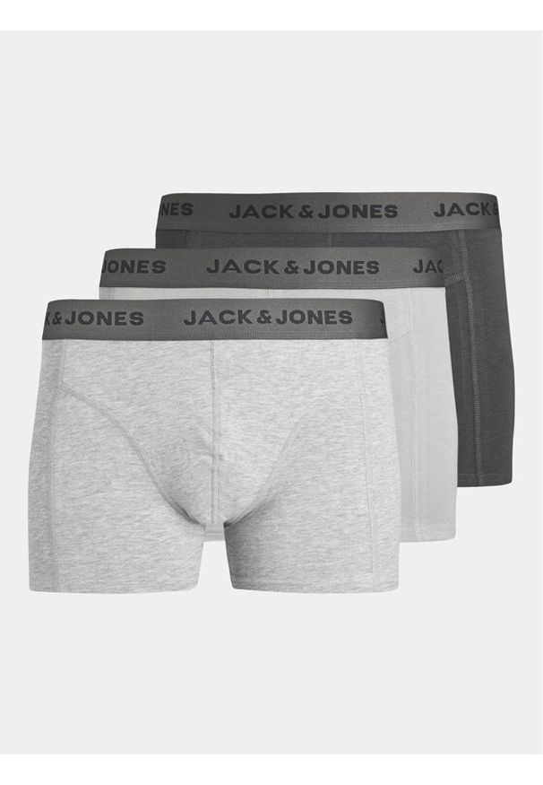 Jack & Jones - Jack&Jones Komplet 3 par bokserek Yannick 12252801 Szary. Kolor: szary. Materiał: wiskoza