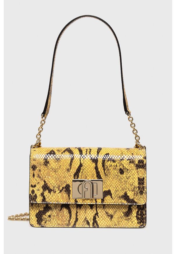 Furla - Torebka skórzana 1927. Kolor: żółty. Materiał: skórzane. Rodzaj torebki: na ramię