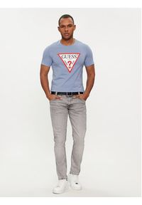 Guess T-Shirt Logo M2YI71 I3Z14 Niebieski Slim Fit. Kolor: niebieski. Materiał: bawełna #4