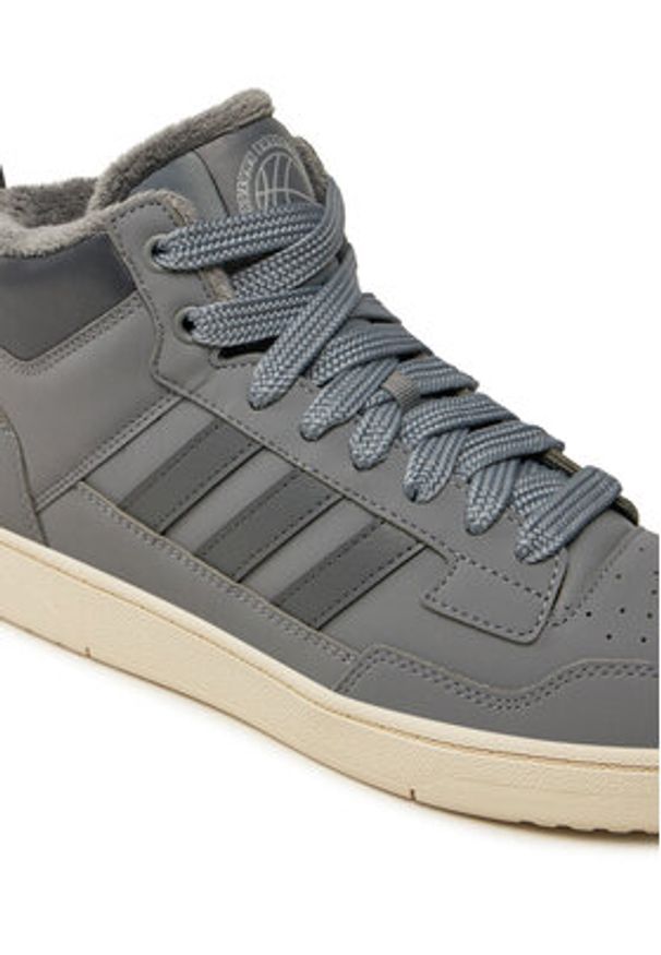 Adidas - adidas Sneakersy Rapid Court Mid Winterized JR0169 Szary. Kolor: szary. Materiał: skóra