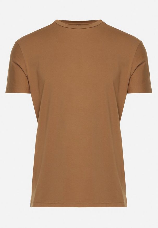 Born2be - Brązowa Koszulka Bawełniana o Klasycznym Kroju Xloette. Okazja: na spacer, na co dzień. Kolor: brązowy. Materiał: bawełna. Styl: klasyczny