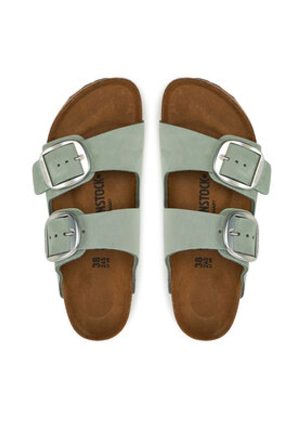 Birkenstock Klapki Arizona Big Buckle 1029311 Zielony. Kolor: zielony. Materiał: nubuk, skóra