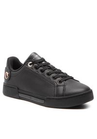 TOMMY HILFIGER - Sneakersy Tommy Hilfiger Button Detail Court Sneaker FW0FW06733 Black BDS. Kolor: czarny. Materiał: skóra #1