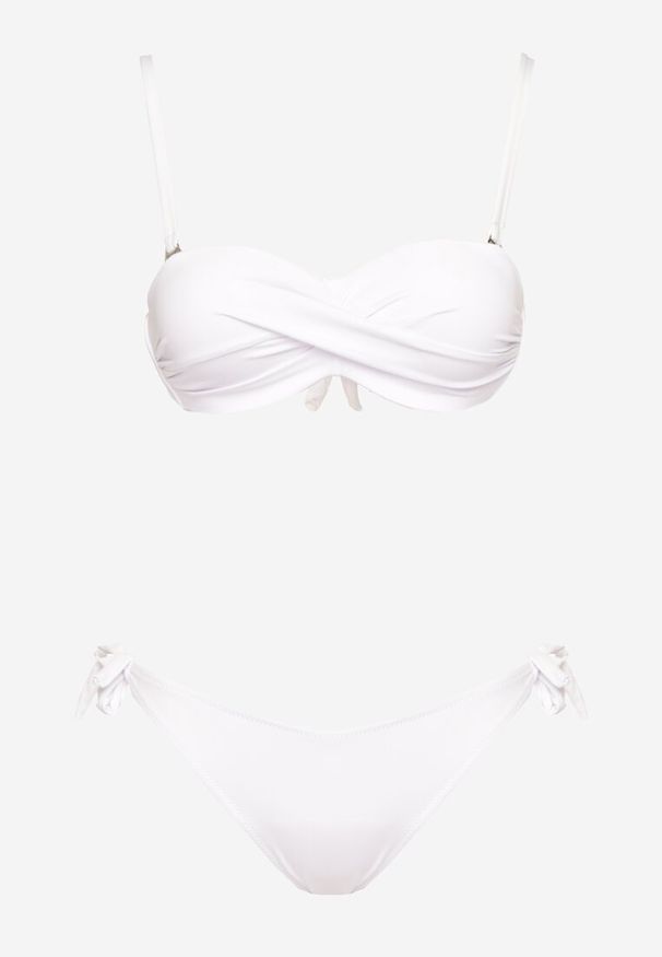 Renee - Białe Bikini 3-częściowe Biustonosz i Majtki Figi w Dwóch Wariantach Milanisse. Kolor: biały. Wzór: gładki