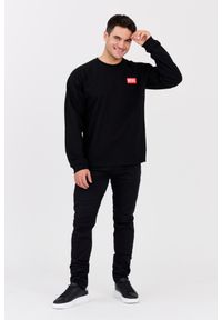 Diesel - DIESEL Czarny longsleeve męski T-BOXT-LS-LAB z naszywką, Rozmiar L. Okazja: na co dzień. Kolor: czarny. Materiał: elastan, bawełna. Długość rękawa: długi rękaw. Wzór: aplikacja. Styl: wakacyjny #4