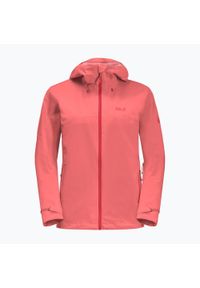 Kurtka hardshell damska Jack Wolfskin Highest Peak 2.5L. Kolor: pomarańczowy. Materiał: hardshell. Sport: turystyka piesza