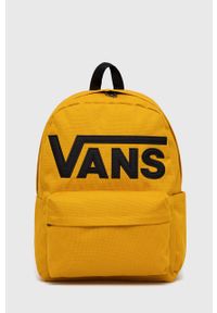 Vans plecak kolor żółty duży z aplikacją. Kolor: żółty. Wzór: aplikacja #1