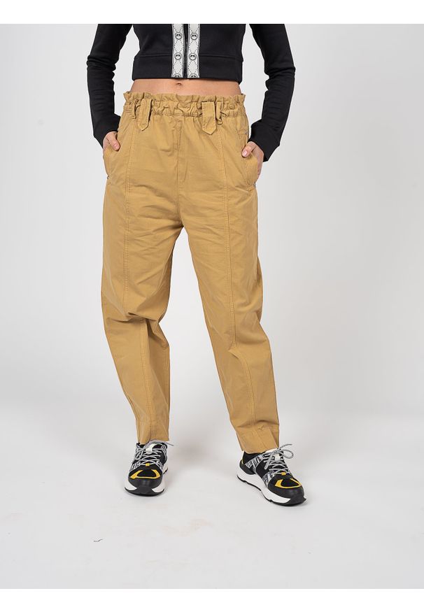Pinko Spodnie "Avida" | 1J10W1 Y849 | Kobieta | Żółty. Okazja: na co dzień. Kolor: żółty. Materiał: bawełna. Wzór: jednolity. Styl: casual
