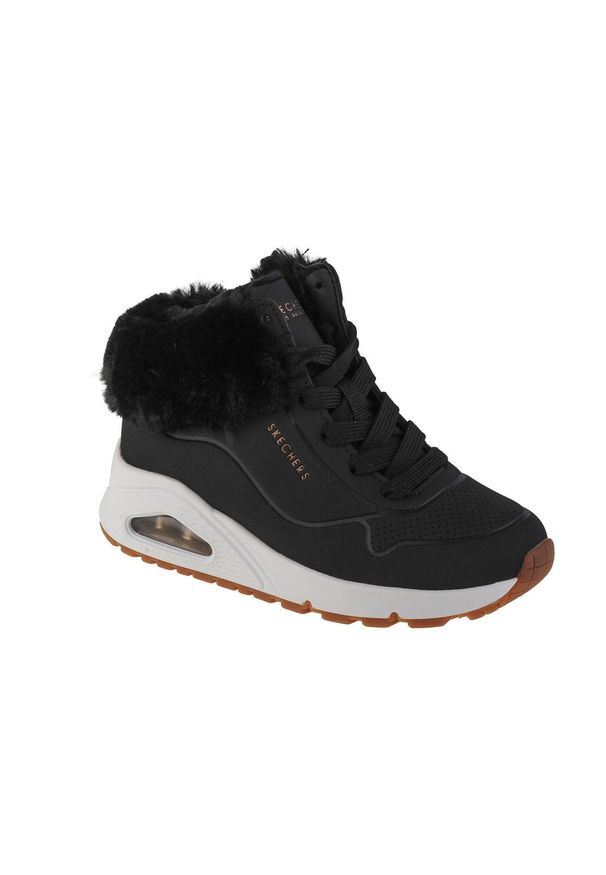 skechers - Buty do chodzenia dla dzieci Skechers Uno Fall Air. Zapięcie: sznurówki. Kolor: czarny. Materiał: guma, materiał, syntetyk, wełna. Szerokość cholewki: normalna. Sport: turystyka piesza